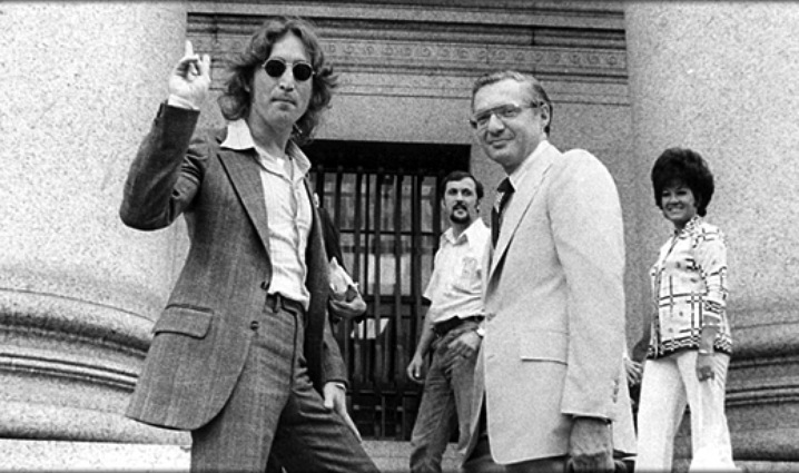 Former Beatle John Lennon, left, fought to stay in the U.S. in the 1970s with the help of his attorney Leon Wildes, right. Photos courtesy of Wildes & Weinberg P.C.