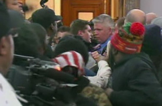 1/28/15 ST. LOUIS TOWN HALL MEETING ENDED IN A BRAWL LED BY UNION LEADER JEFF ROORDA