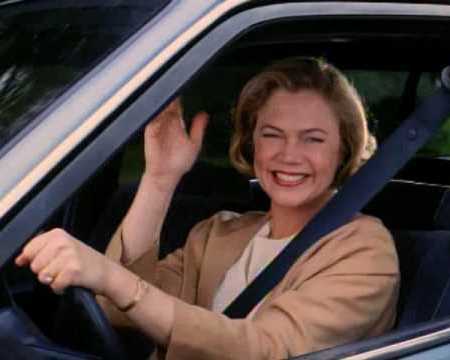 Kathleen Turner in the movie, "Serial Mom" would be an example but without the criminal element.