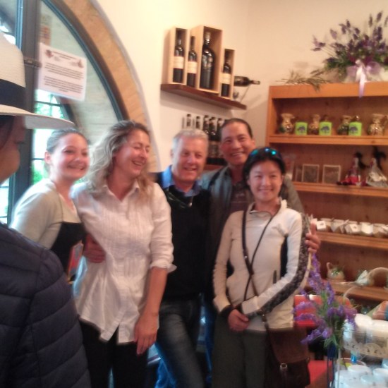 Silvano in the middle and Rita (left) of Casanova & Sant'Agnese Farms Societa' Agricola Castellina in Chianti Siena Tuscany Phone: +39 335 6150760 - E-mail: info@tenutacasanova.it - P.IVA: IT-01345740524 -