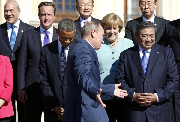 THE RUSSIAN PRESIDENT PUTIN IS RIGHT IN FRONT