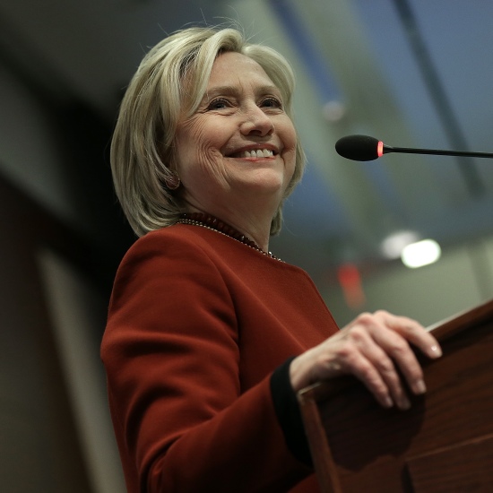  Hillary Clinton speaks at an award ceremony for the 2015 Toner Prize for Excellence in Political Reporting March 23, 2015 in Washington, DC. (Photo by Win McNamee/Getty Images)