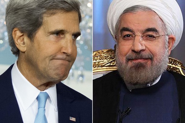US SRCRETARY OF STATE, JOHN KERRY AND IRAN'S PRESIDENT HASSAN ROUHANI 