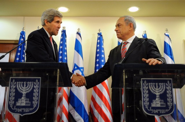 Secretary of State John Kerry and Israeli Benjamin Netanyahu