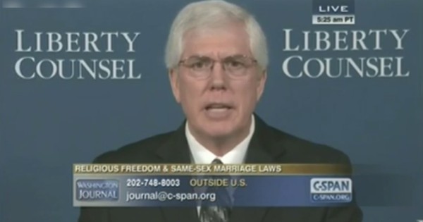 Attorney Matt Staver, president of Liberty Counsel, and author of 2004 book “Same Sex Marriage: Putting Every Household at Risk.”