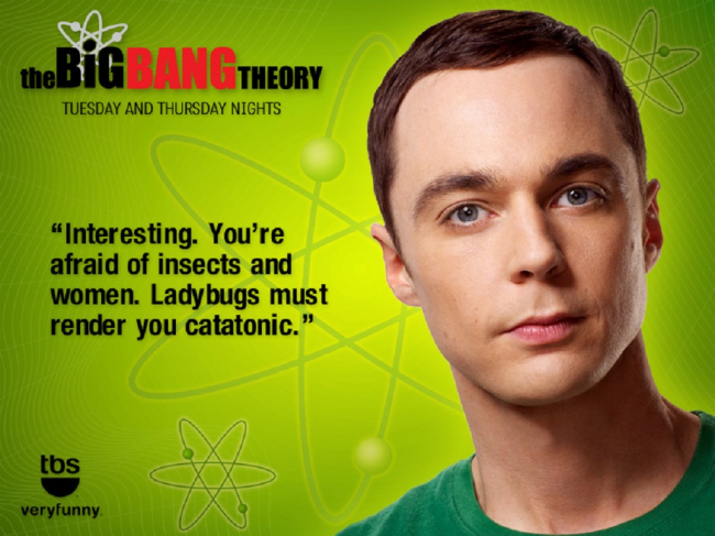 Character: Sheldon Cooper with Asperger's affect.