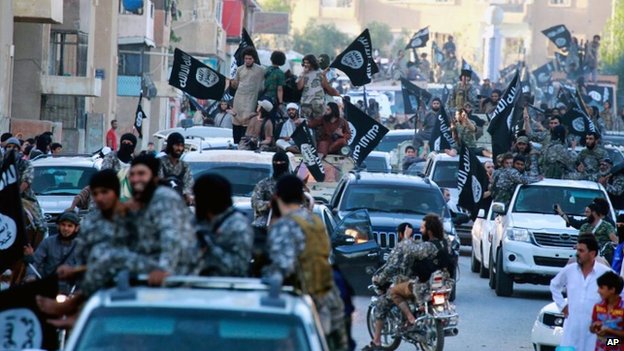 ISIS parade in Raqqa