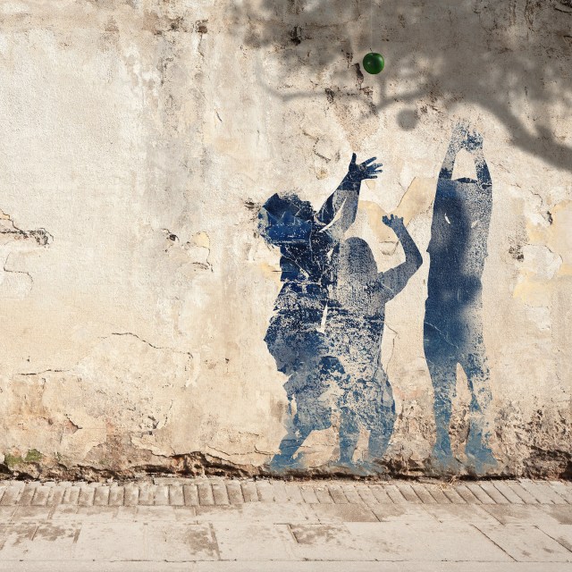 Painting titled: Starving by Syrian artist Tammam Azzam