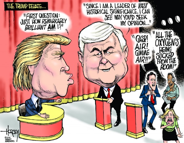 trump debate cartoon