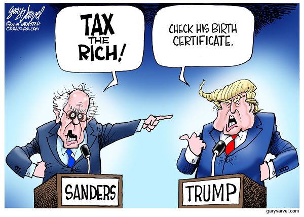 Cartoonist Gary Varvel: A Bernie Sanders, Donald Trump debate