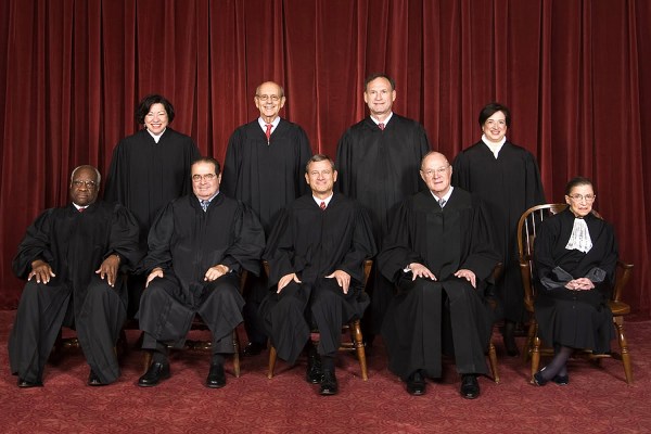 Justice Antonin Scalia, bottom row, second from the left
