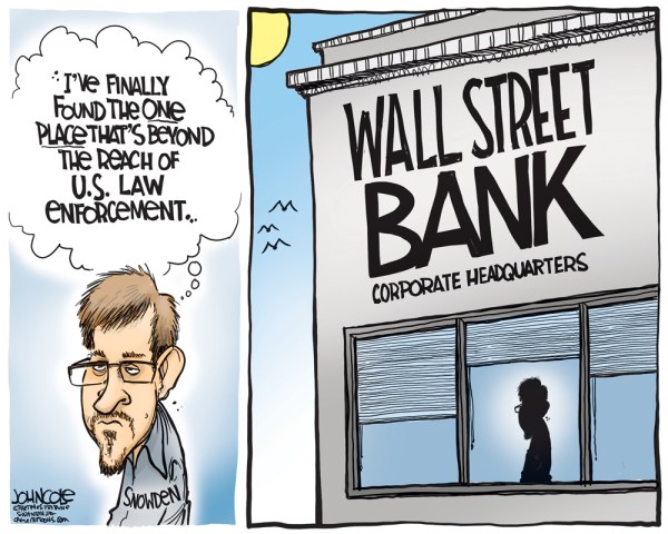 cartoon snowdenhide on wall street
