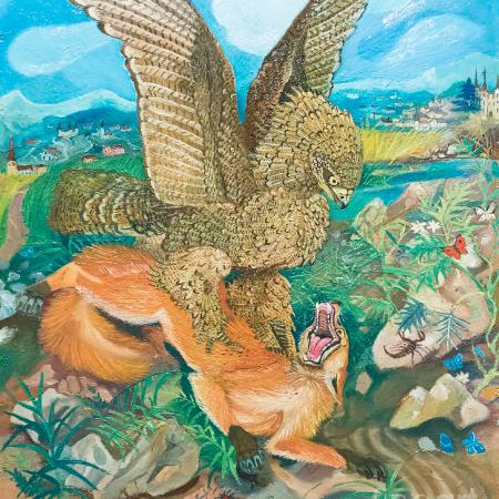 Eagle attacking a fox by Antonio Ligabue