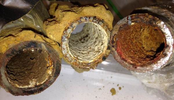 Corroded pipes in Flint, Michigan