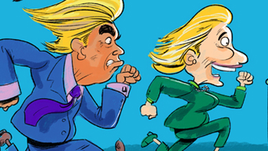elections-hillary-clinton-vs-donald-trump-cartoon-390x220