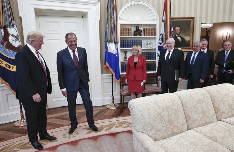 Image result for photos of president and russian visitors lavrov and kislyak