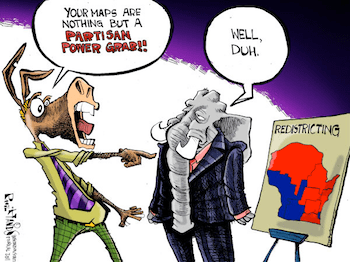 Image result for photo of gerrymandering problem and Wisconsin