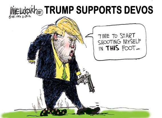 Image result for cartoon about how trump is hurting student loans