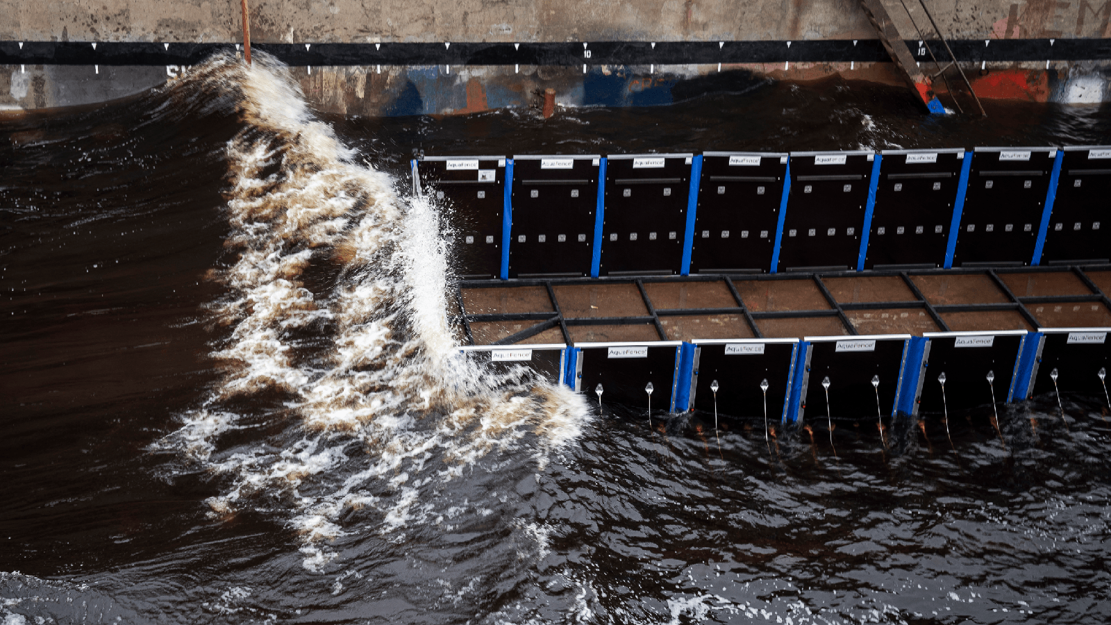 Flood protection barrier in action